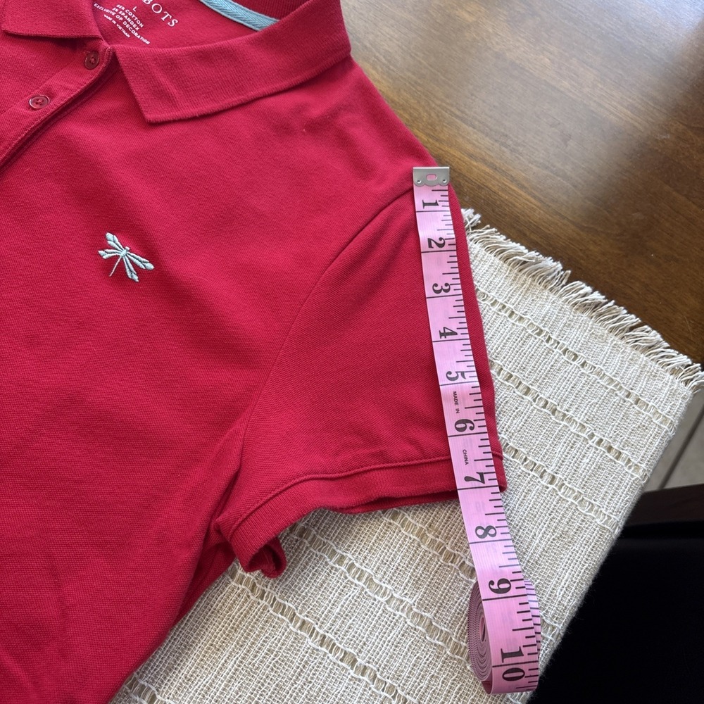 Talbots Women's L Red Polo Shirt Short Sleeve Stretch Knit - Picture 5 of 7